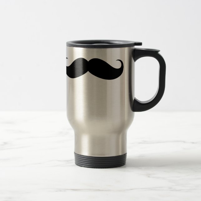 Funny Big Mustache Travel/Commuter Mug (Right)