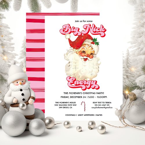 Funny Big Nick Energy Christmas Party Invitation