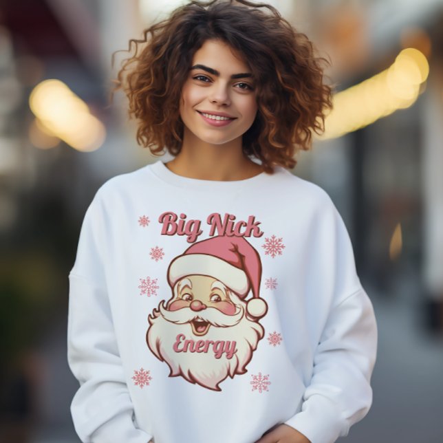 Funny Big Nick Energy Retro Santa Sweatshirt (Creator Uploaded)
