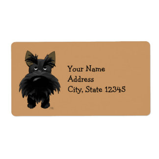 Funny Big Nose Scottie Label