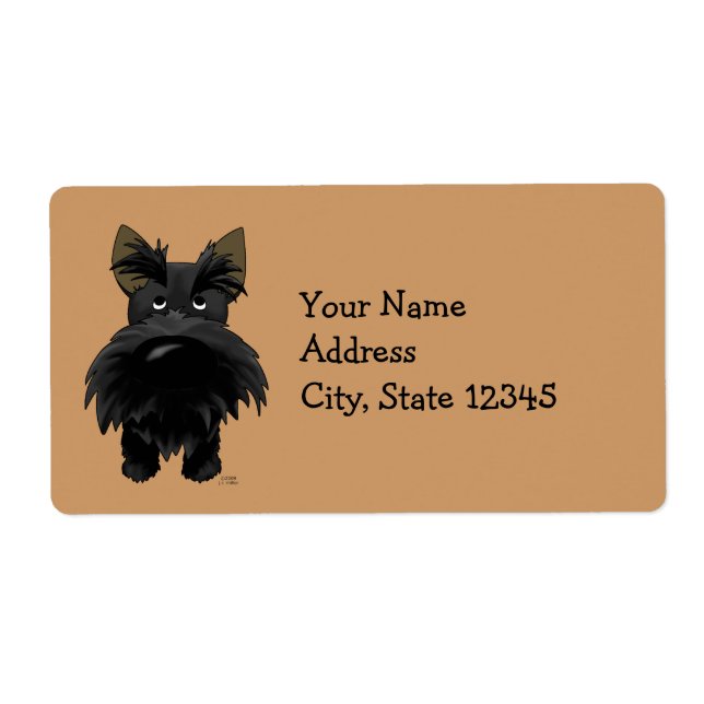 Funny Big Nose Scottie Label (Front)