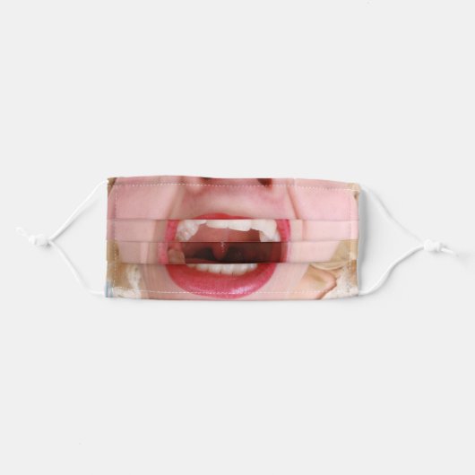 Funny Big Open Mouth Adult Cloth Face Mask (Front, Folded)