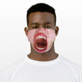 Funny Big Open Mouth Adult Cloth Face Mask (Worn)