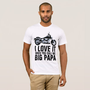 FUNNY BIG PAPA MOTORCYCLE MENS T-SHIRTS
