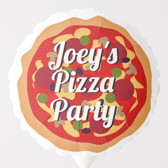 Funny big pepperoni pizza Birthday party balloon (Front)