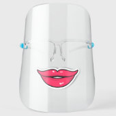 Funny Big Red Cartoon Lips Face Shield (Front)
