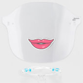 Funny Big Red Cartoon Lips Face Shield (Front w/Glasses)