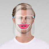 Funny Big Red Cartoon Lips Face Shield (Insitu)