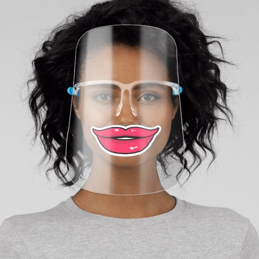 Funny Big Red Cartoon Lips Face Shield (Insitu)