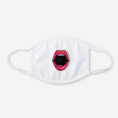 Funny Big Red Cartoon Lips Open Mouth White White Cotton Face Mask (Front)