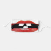 Funny Big Red Lips Broken Teeth Humor Humorous Fun Adult Cloth Face Mask (Front, Folded)