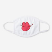 Funny Big Red Lips Cartoon White Cotton Face Mask (Front)