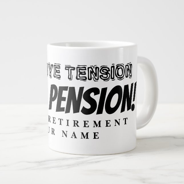 Funny big retirement coffee mug gift for retiree (Front Right)
