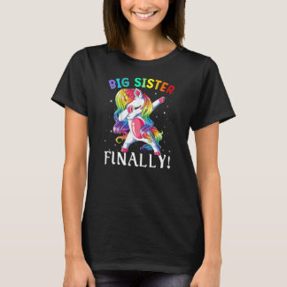 Funny Big Sister Finally Unicorn Cute Family T-Shirt