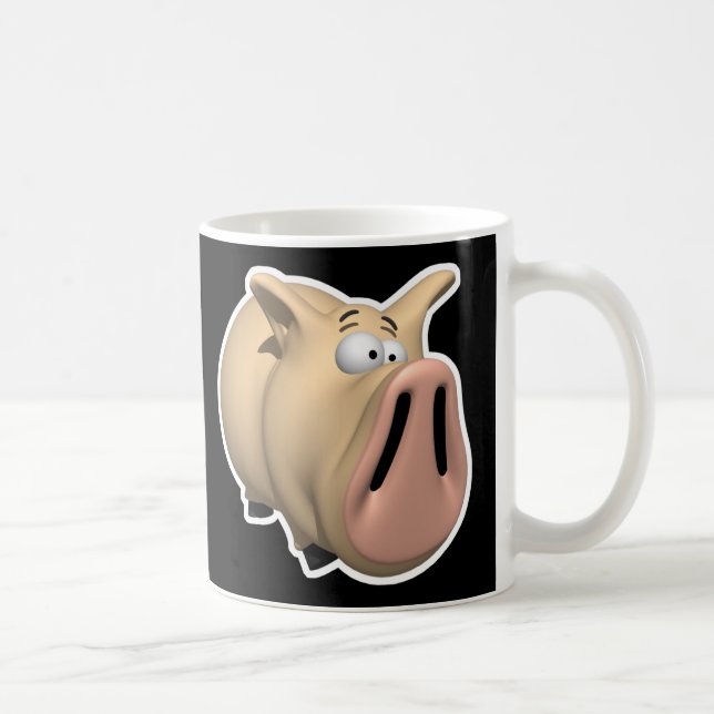 funny big snout pig coffee mug (Right)