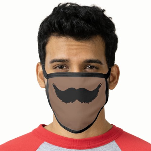 Funny Big Stylish Mustache _  Black _ Personalized Face Mask