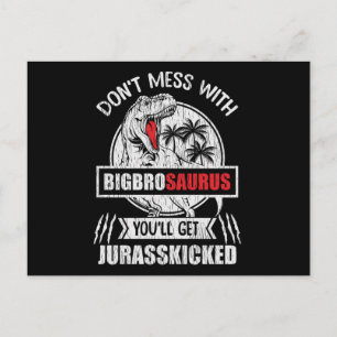 Funny BigBroSaurus Dinosaur Big Brother Gift Postcard