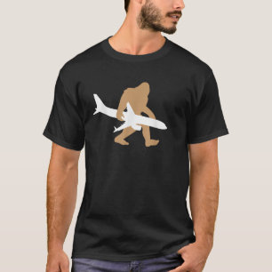 Funny Bigfoot Airplane Shirt Cute Pilot Sasquatch