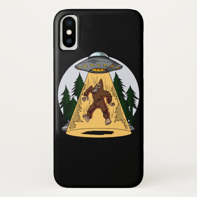 Funny Bigfoot Alien Abduction Space UFO Case-Mate iPhone Case (Back)