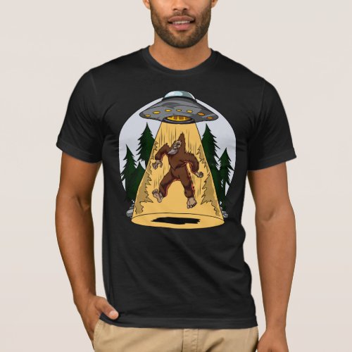 Funny Bigfoot Alien Abduction Space UFO T_Shirt