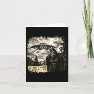 Funny bigfoot alien ufo vintage evidence photo  card