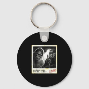Funny bigfoot alien ufo vintage evidence photo keychain
