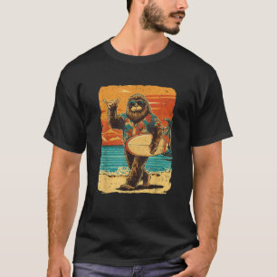 Funny Bigfoot Aloha Hawaiian Surfing Tropical Beac T-Shirt