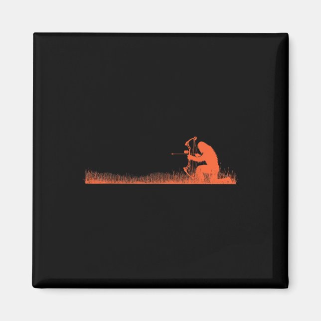 Funny Bigfoot Archery Bow Hunter Sasquatch Bow Hun Magnet (Front)