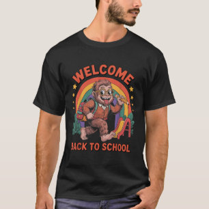 Funny Bigfoot Back To School Kid Bigfoot Backpack T-Shirt