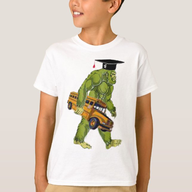 Funny Bigfoot Back to School Shirt Gift for Kids (Front)