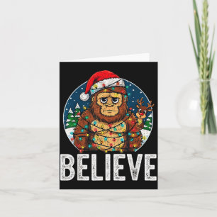 Funny Bigfoot Believe Christmas Sasquatch Santa Fo Card