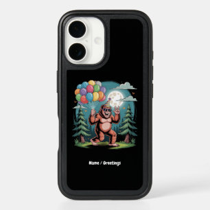 Funny Bigfoot Birthday Party Bash Balloons iPhone 16 Case