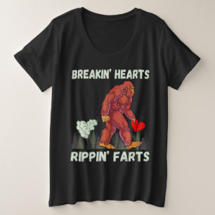 Funny Bigfoot Breakin Hearts Rippin Farts Plus Size T-Shirt
