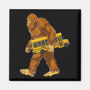 Funny Bigfoot Bus Driver Sasquatch School Bus Love Magnet