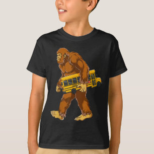 Funny Bigfoot Bus Driver Sasquatch School Bus Love T-Shirt