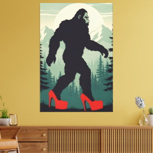Funny Bigfoot Canvas Print