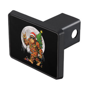 Funny Bigfoot Christmas Lights and Moon Hitch Cover
