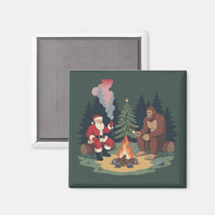 Funny Bigfoot Christmas Santa Sasquatch Camping Magnet