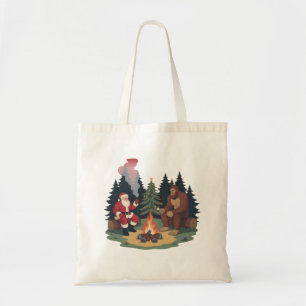 Funny Bigfoot Christmas Santa Sasquatch Camping Tote Bag