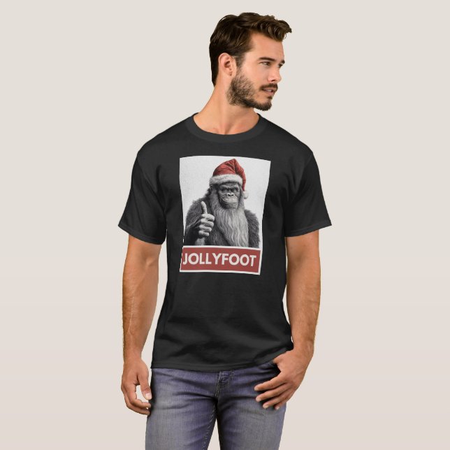 Funny Bigfoot Christmas T-Shirt (Front Full)