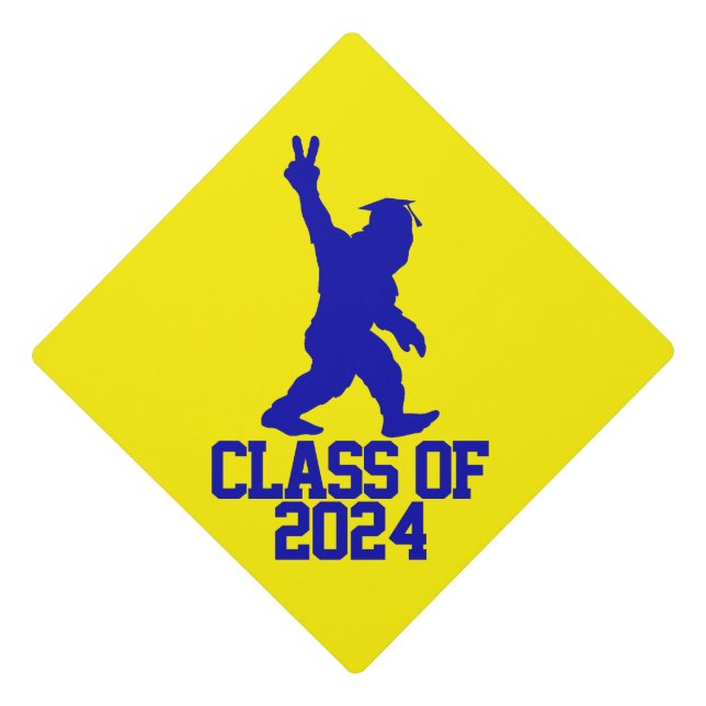 Funny Bigfoot Class of 2024 - Graduation 2024 Graduation Cap Topper (Front)