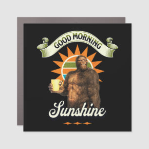 Funny Bigfoot Coffee Morning Humor Car Magnet