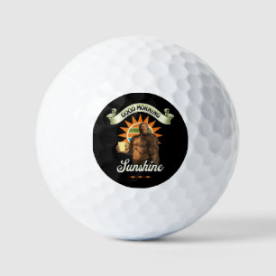Funny Bigfoot Coffee Morning Humor Golf Balls