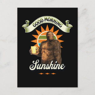 Funny Bigfoot Coffee Morning Humor Postcard