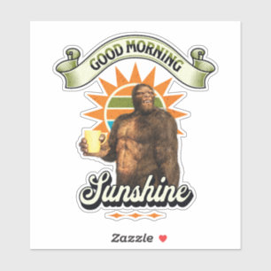 Funny Bigfoot Coffee Morning Humor Sticker