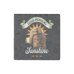 Funny Bigfoot Coffee Morning Humor Stone Magnet