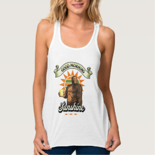 Funny Bigfoot Coffee Morning Humor Tank Top