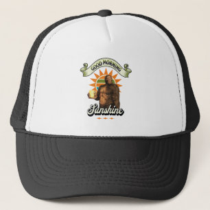 Funny Bigfoot Coffee Morning Humor Trucker Hat