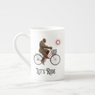 Funny Bigfoot Cycling Adventure Retro Bone China Mug