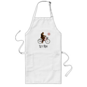 Funny Bigfoot Cycling Adventure Retro Long Apron